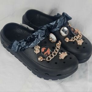 Skechers Black Sandals with Gold Accents